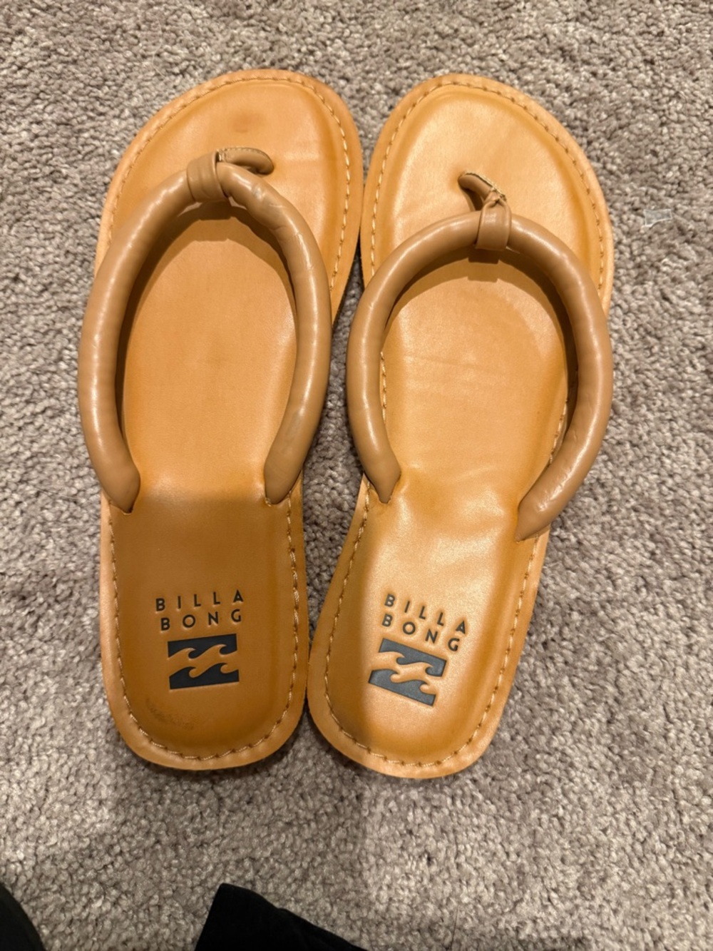 Billabong Tan Padded-Thong Sandals